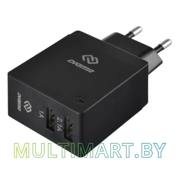 Сетевое зарядное Digma DGWC-2U-3A-BK